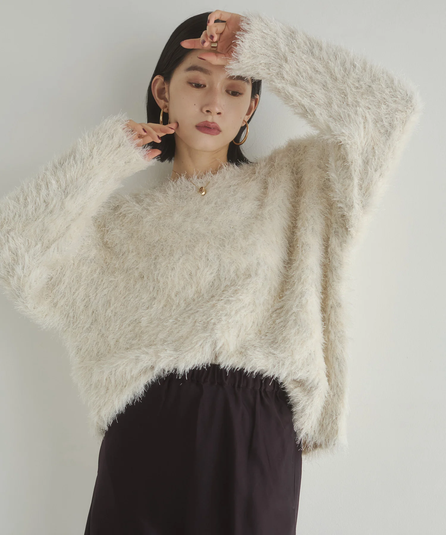 ミックス シャギーニット