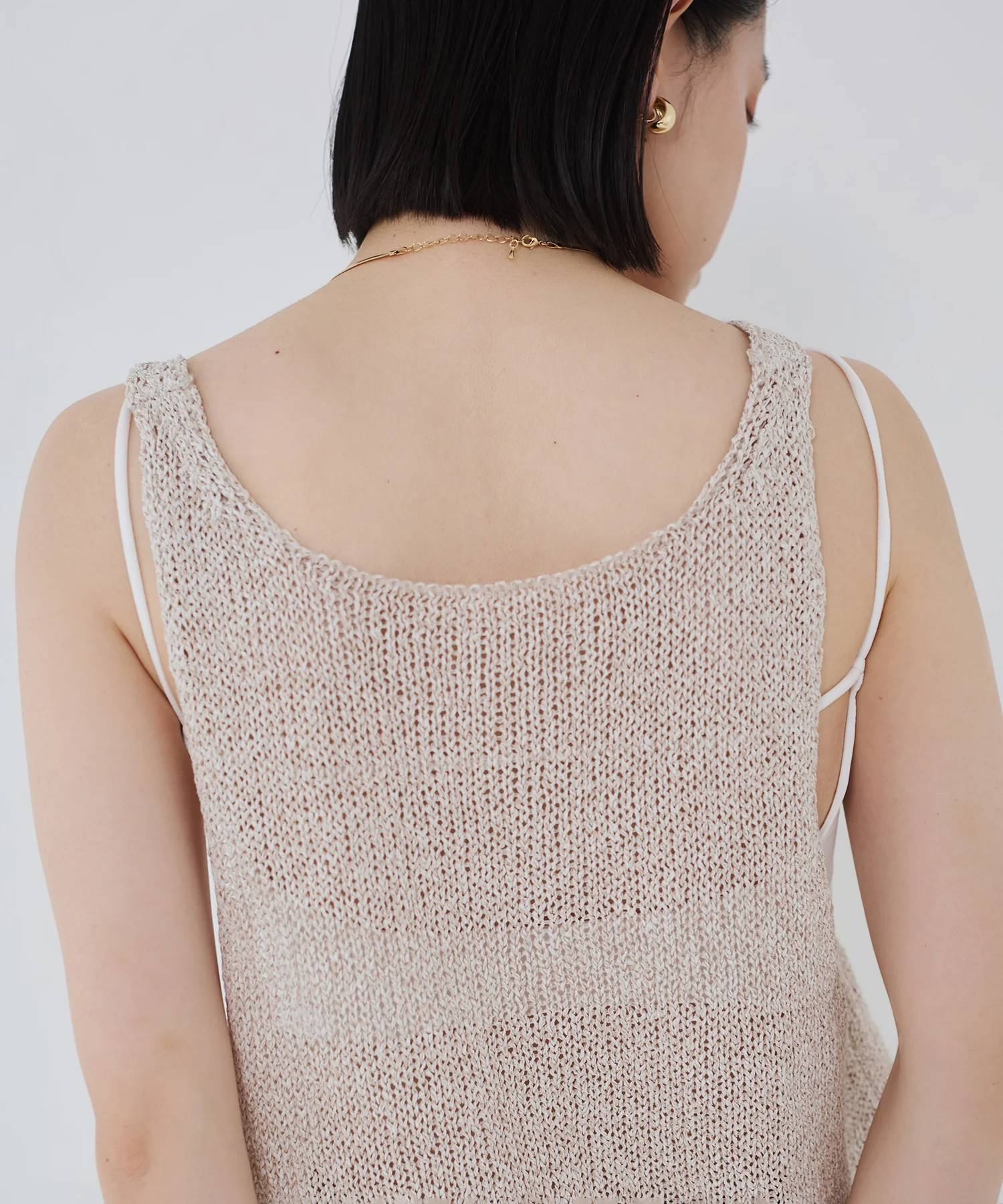 ペーパーヤーン オーバーニットタンク