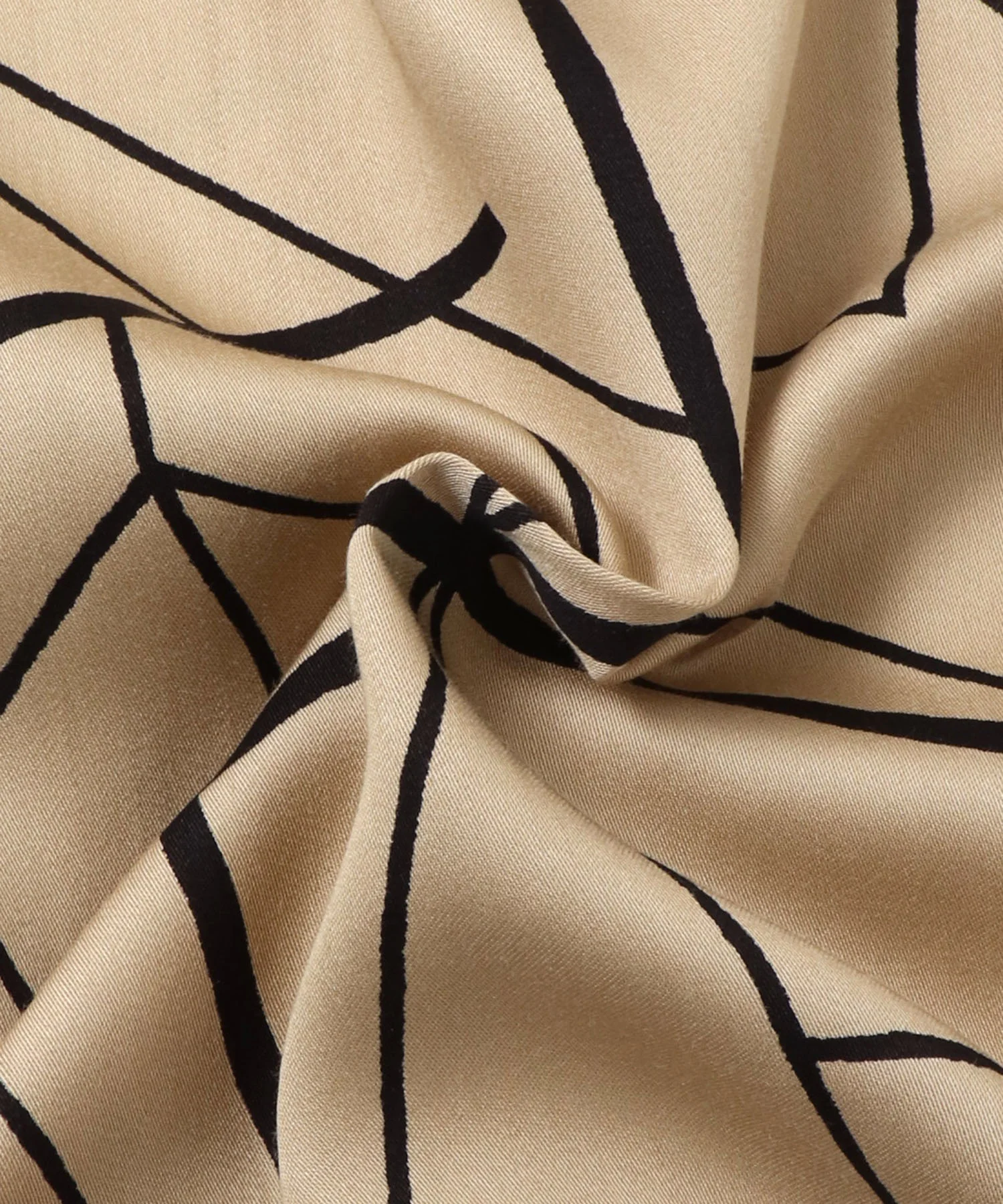 ビスコースサテン プリント開襟シャツ