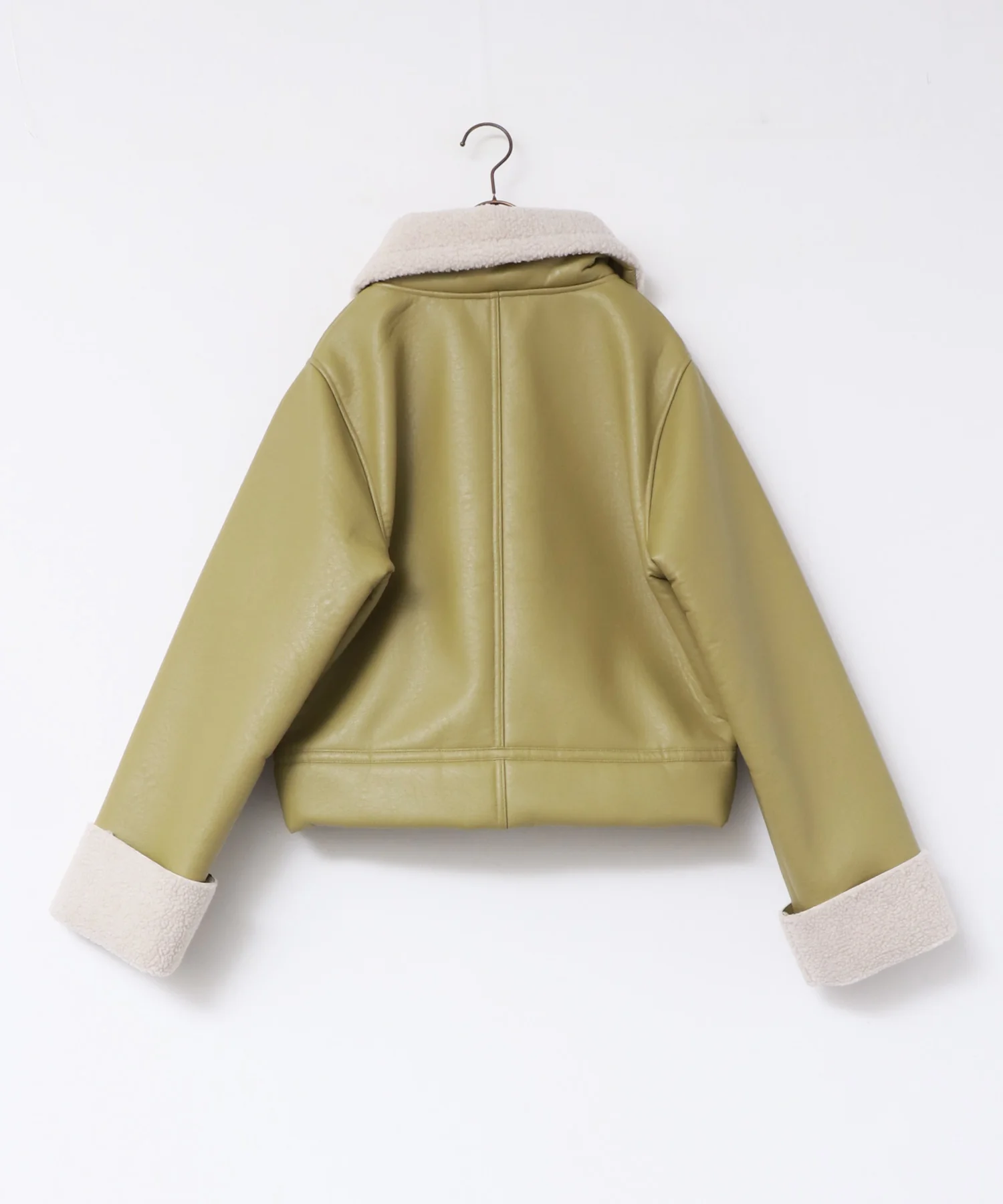 フェイクレザー×ボア ブルゾン