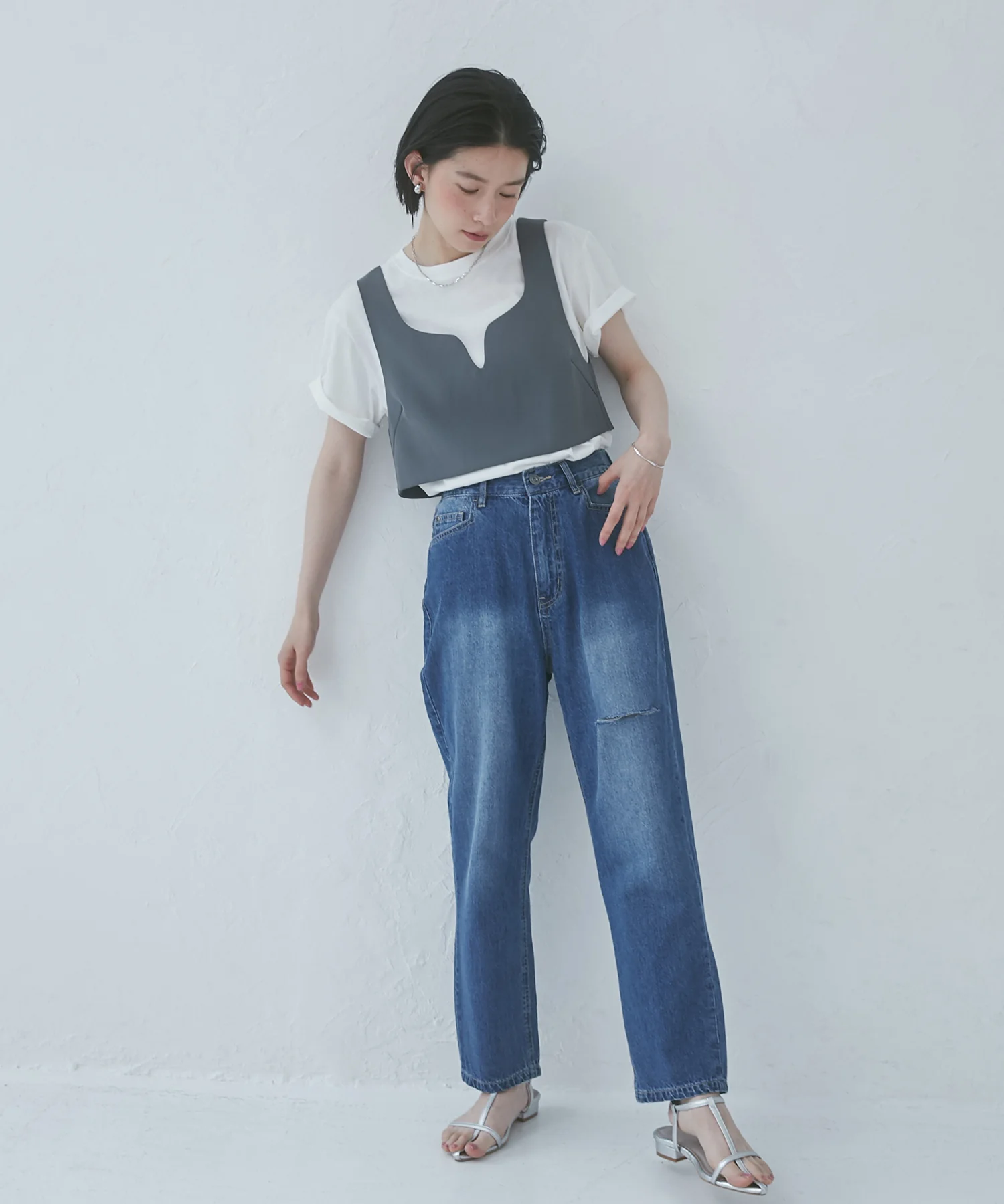 【WEB限定/別注】ポリツイルビスチェ