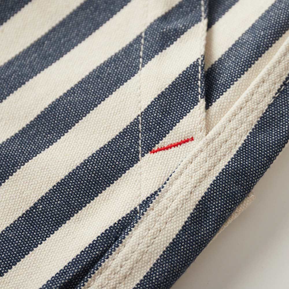 14オンス厚手仕様　 カスタム織りブルーワイドストライプロガーワークパンツ