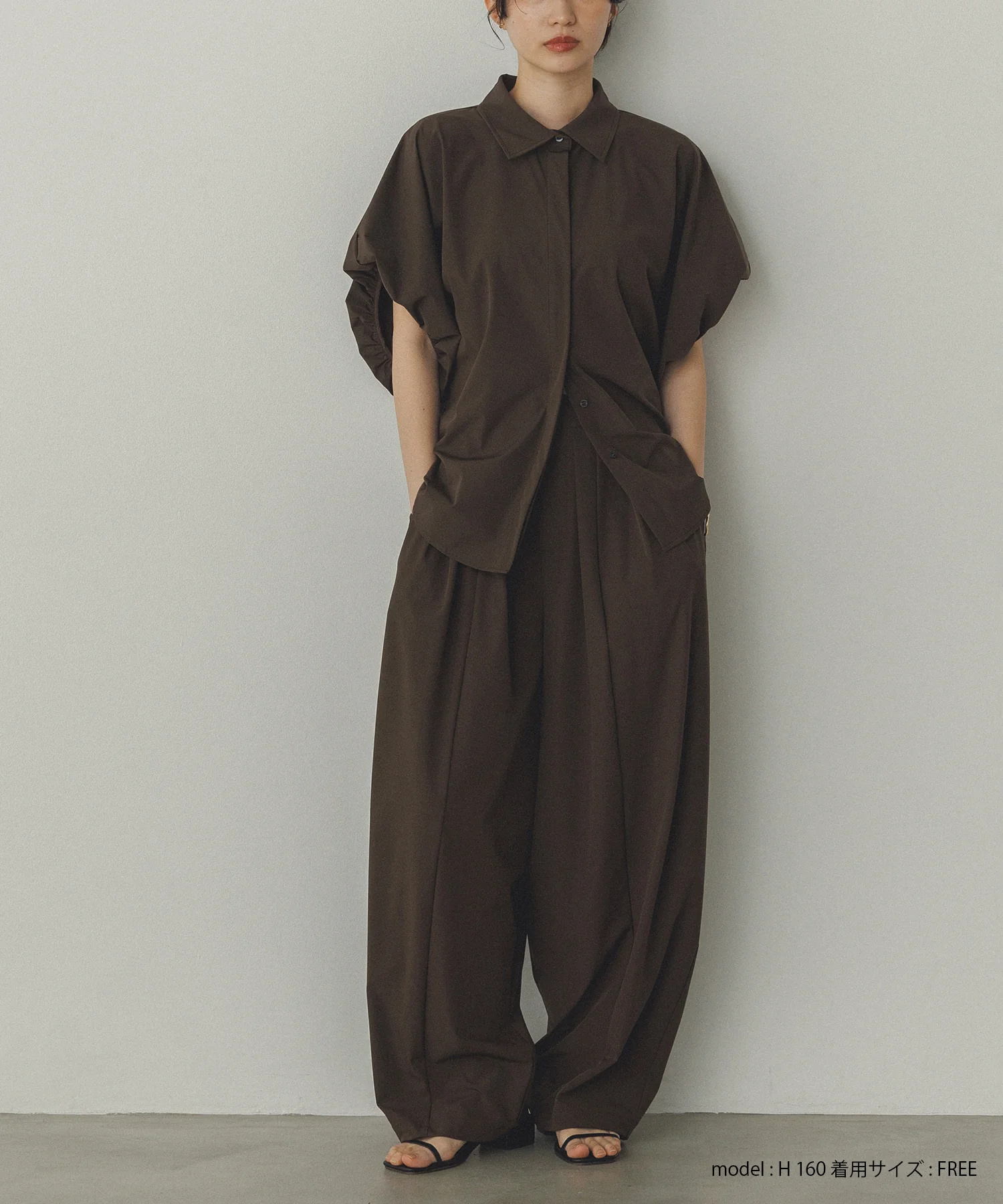 【接触冷感】 パフスリーブシャツ