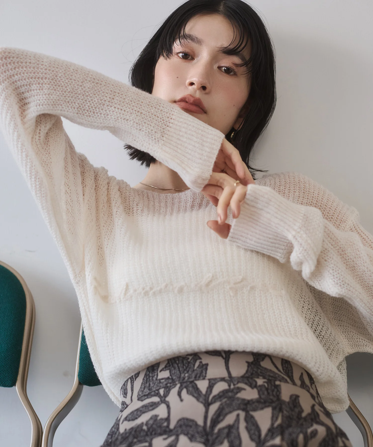 アルパカニット ロゴシアートップス