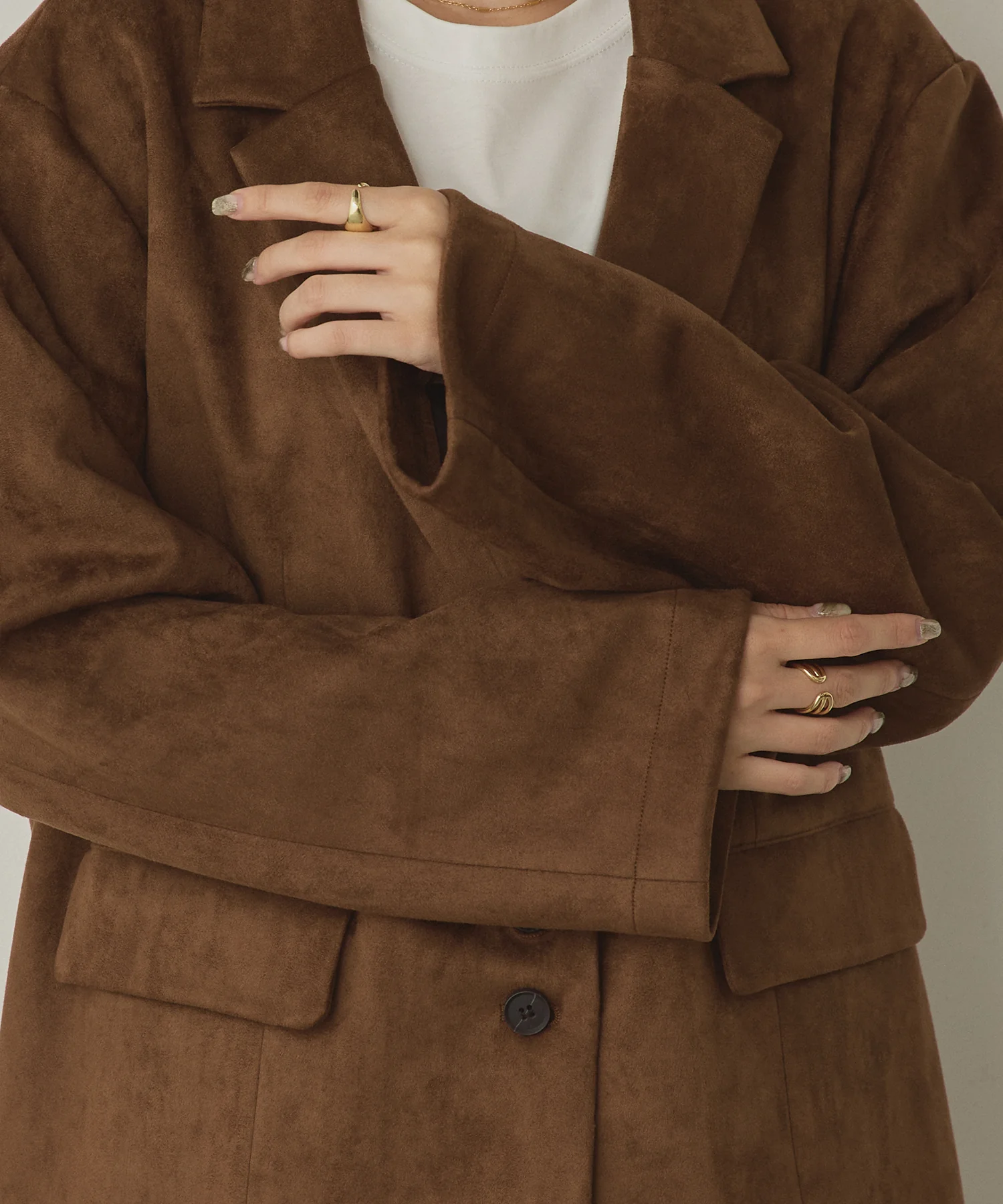 フェイクスウェード テーラードジャケット