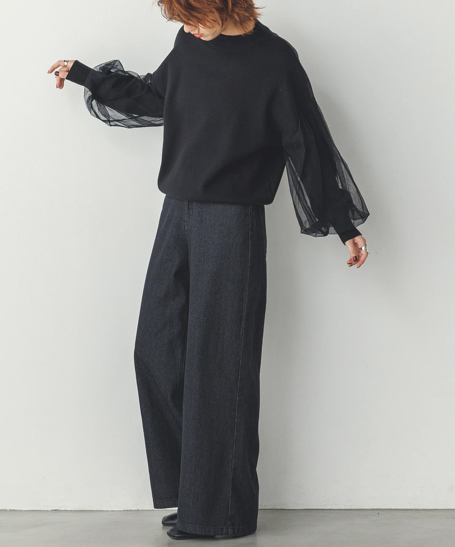 デニム/ツイル バギーパンツ