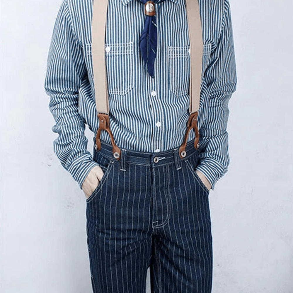 ストライプ柄サロペット　アメカジ