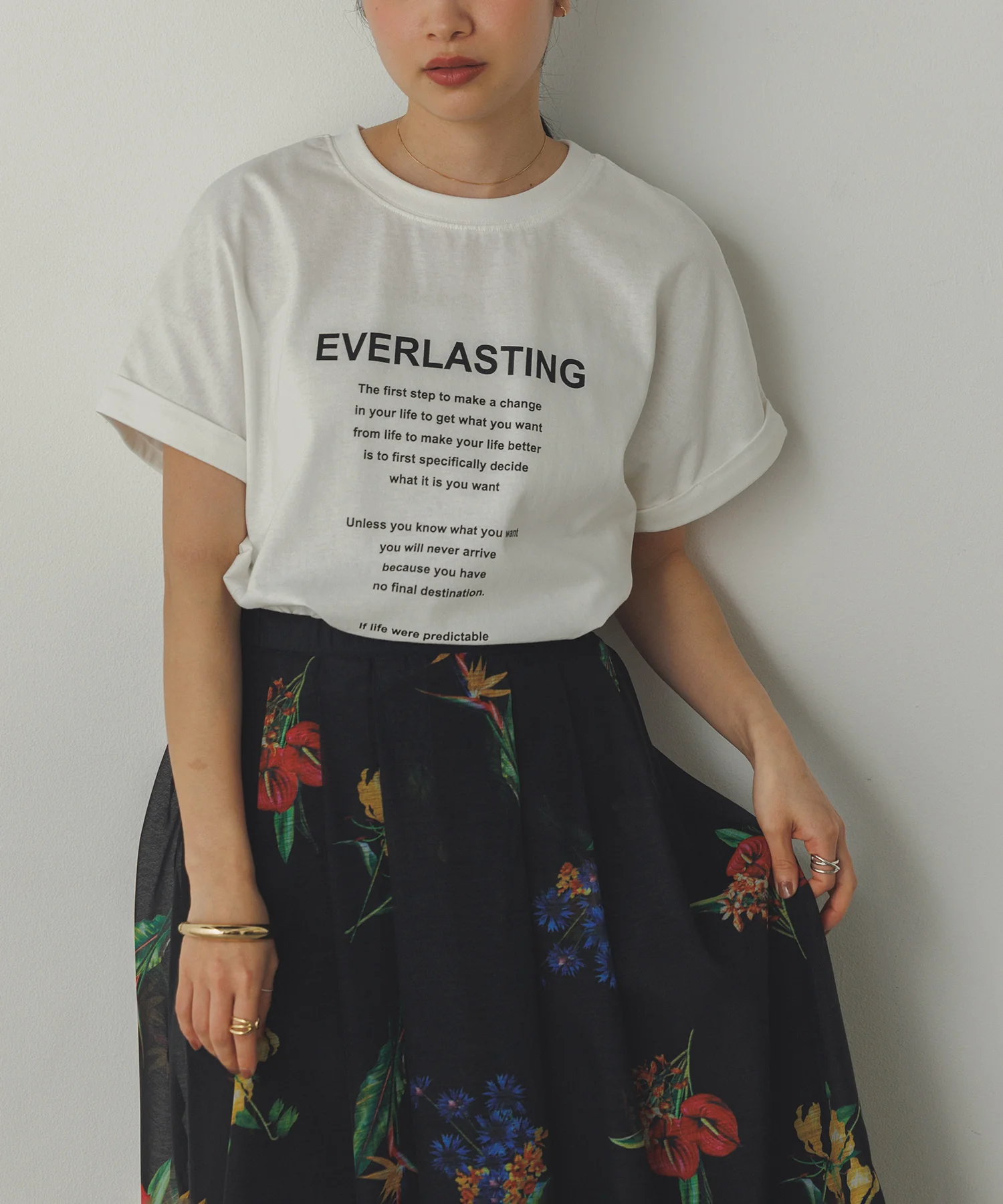 前後2WAY ロゴプリントTシャツ