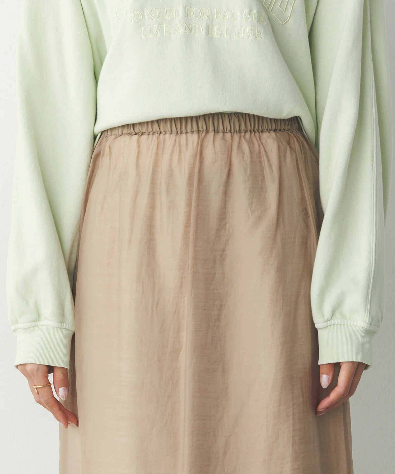 シアーポンチ レイヤードスカートセット