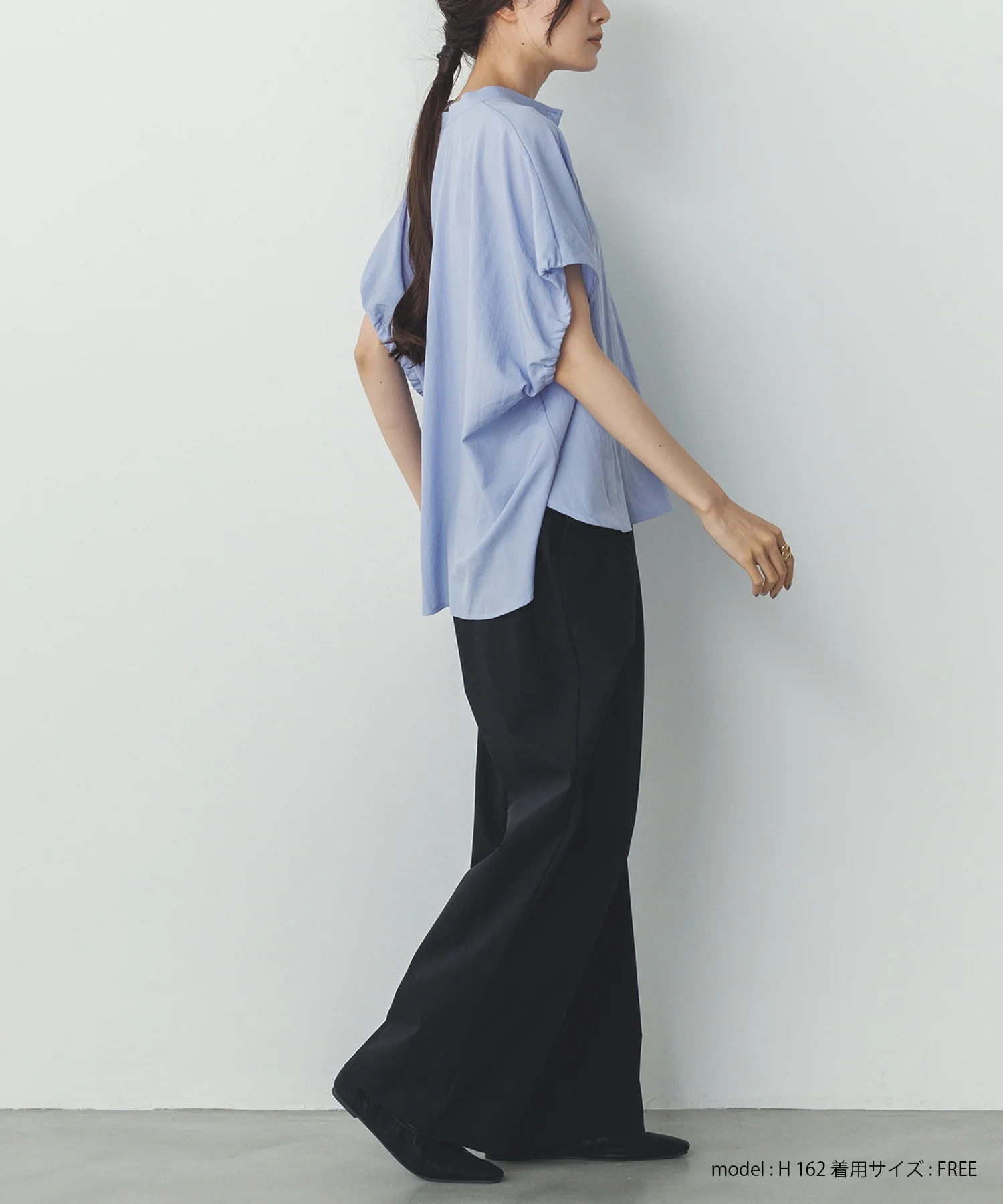 スパンローン ボリュームフレンチブラウス