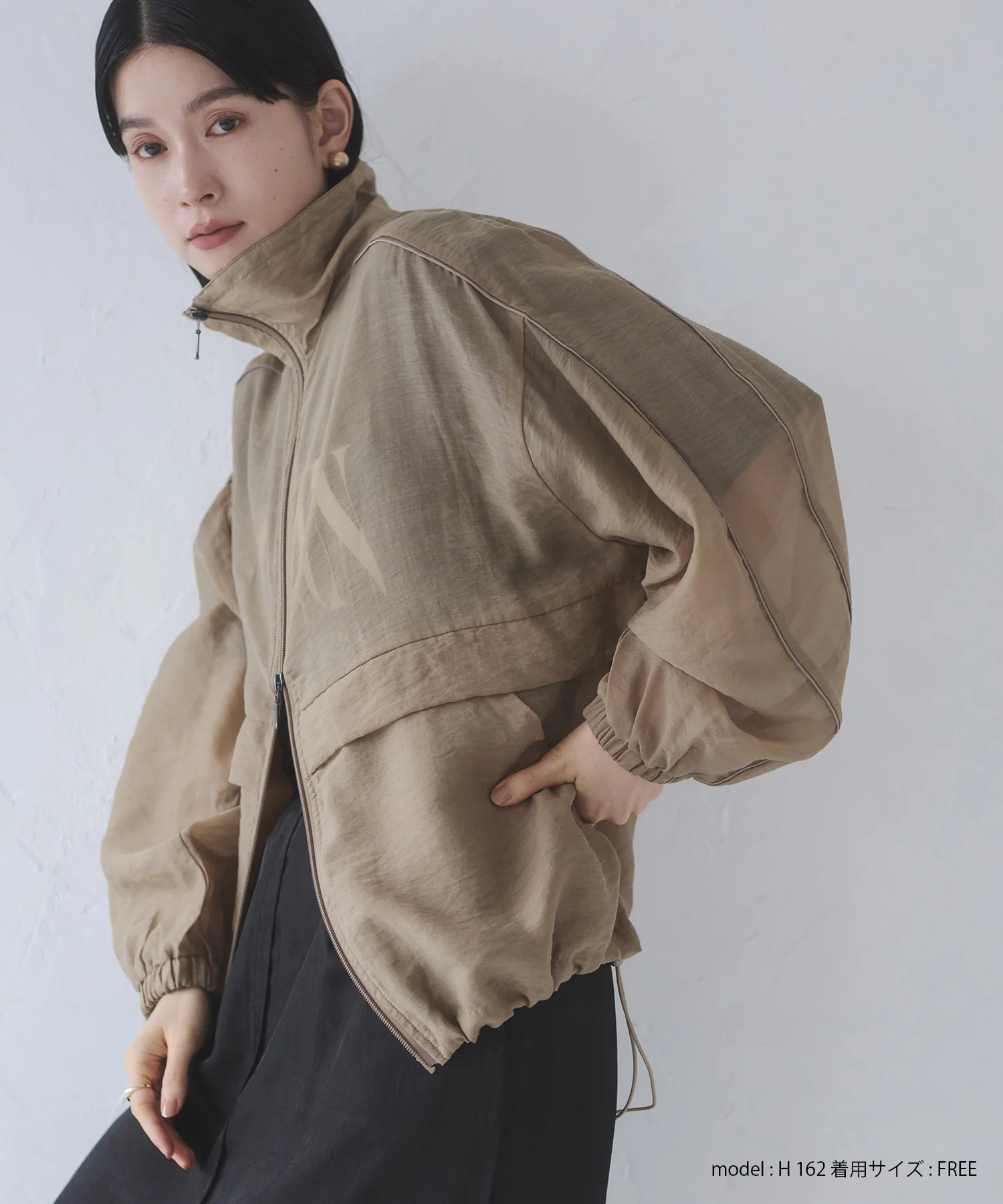 セルロース ナイロンシアー Wジップブルゾン