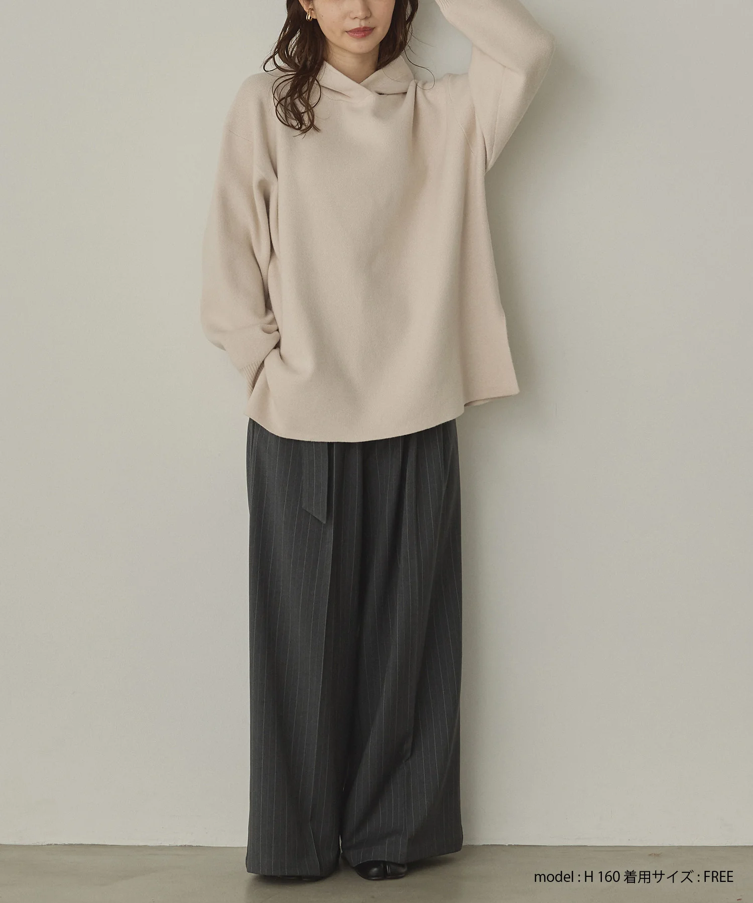 ニット フードパーカー